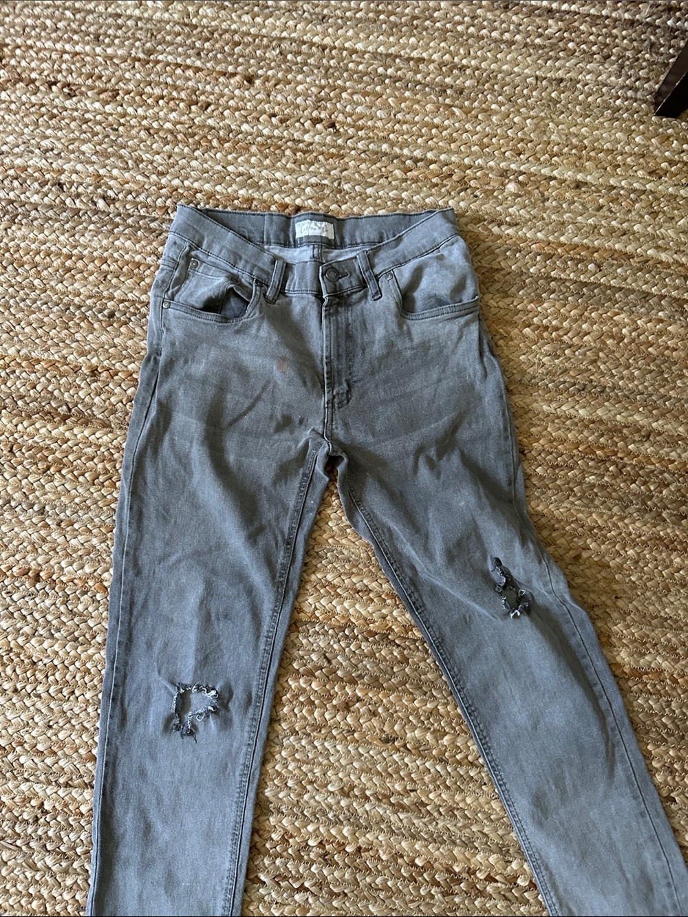 Gray Distressed Skinny Jeans